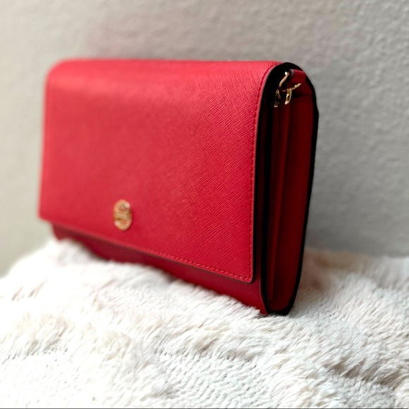 Tory Burch Robinson Chain Wallet / Mini Bag in Bright Red - New with Tags! - Picture 6 of 15